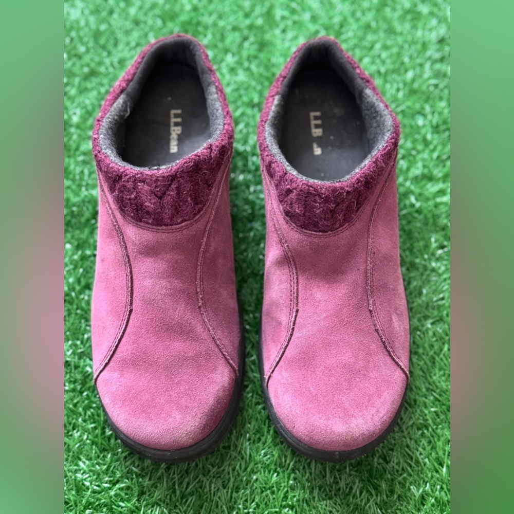 L.L. Bean Women’s Slide Clogs Slip-on Brandywine Suede Knit Comfort Size 11
